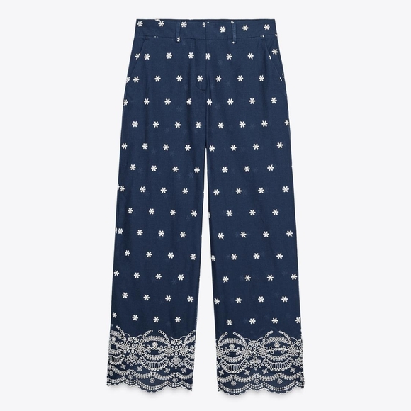 ZARA 2 PIECES EMBROIDERED SHIRT WITH EMBROIDERED CULOTTES SIZE XS - Picture 11 of 13